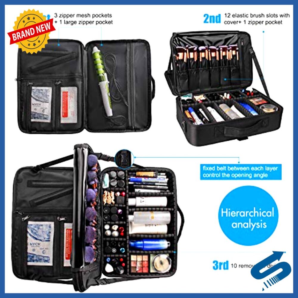 Professional Train Case Large Makeup Bag Travel C… - image 4